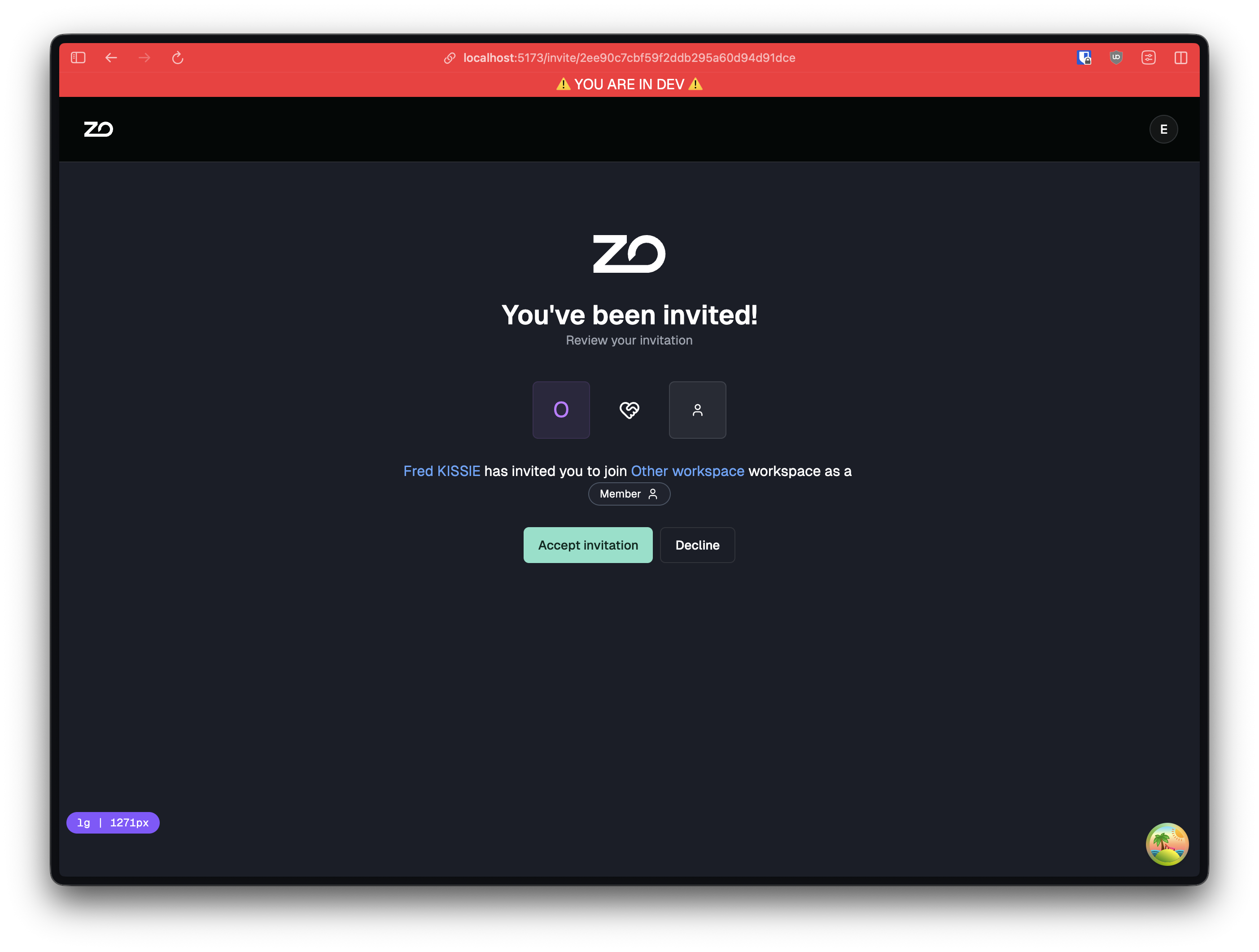 Accept workspace invitation