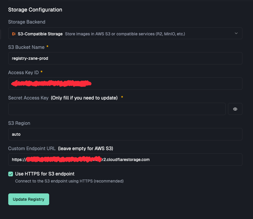 S3 settings build registries