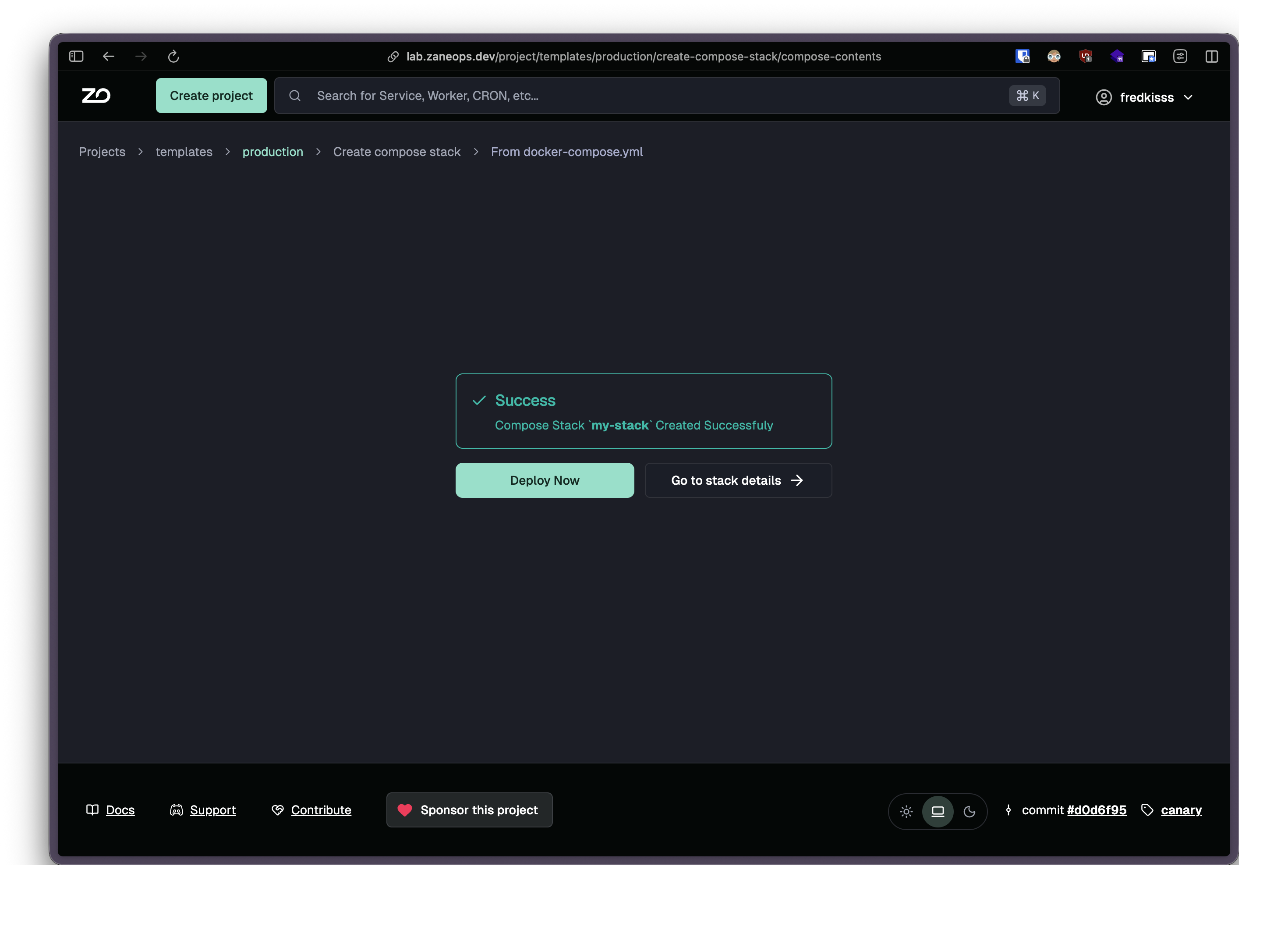 Deploy compose stack