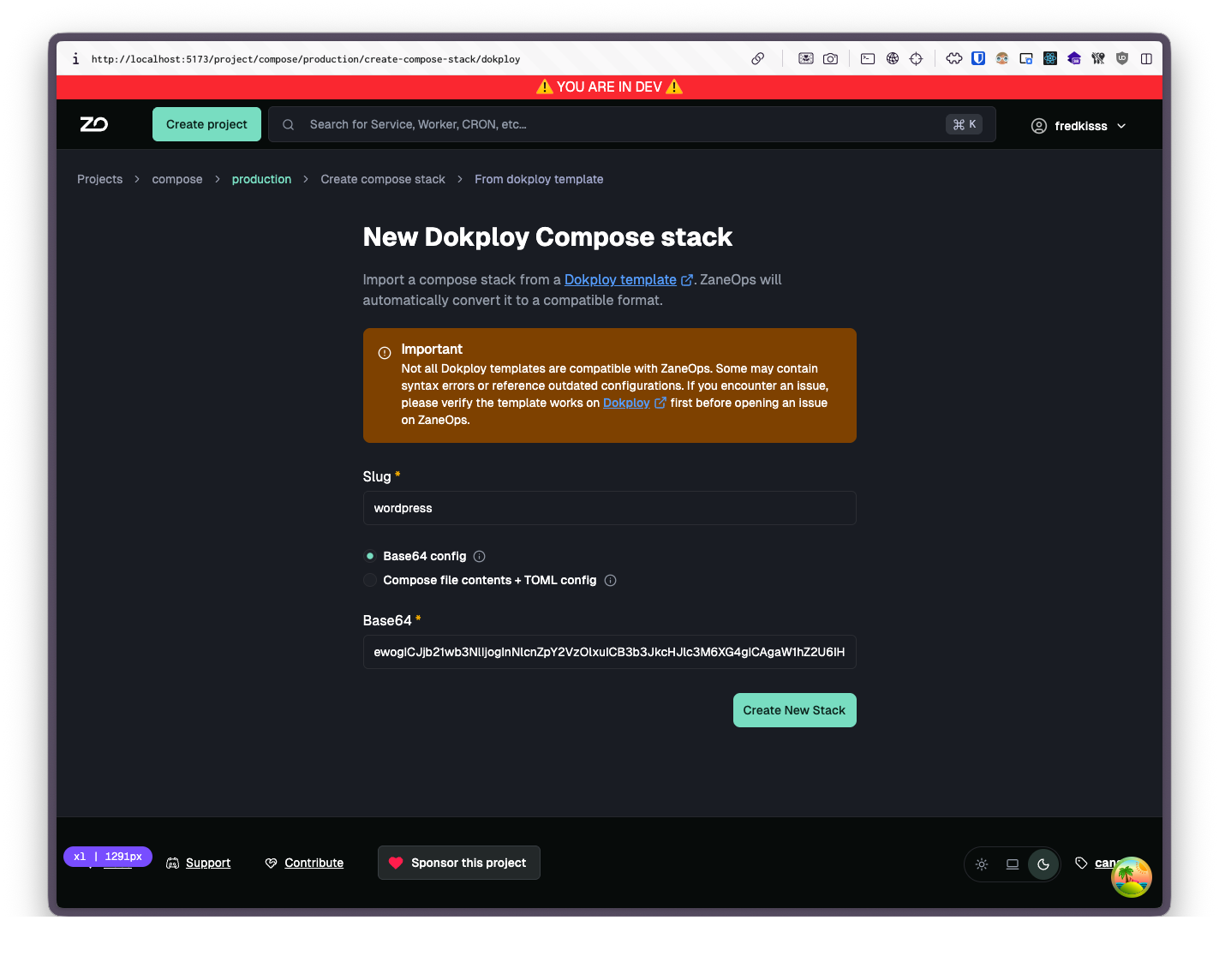 Create Dokploy from base64