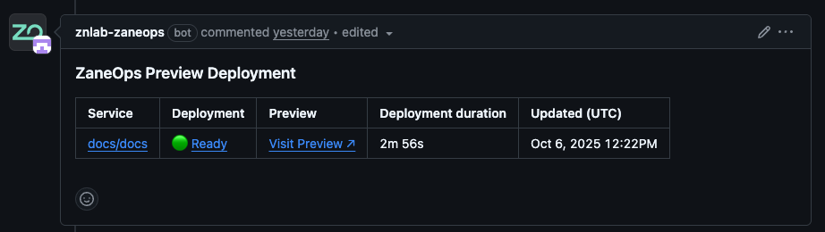 PR Preview comments