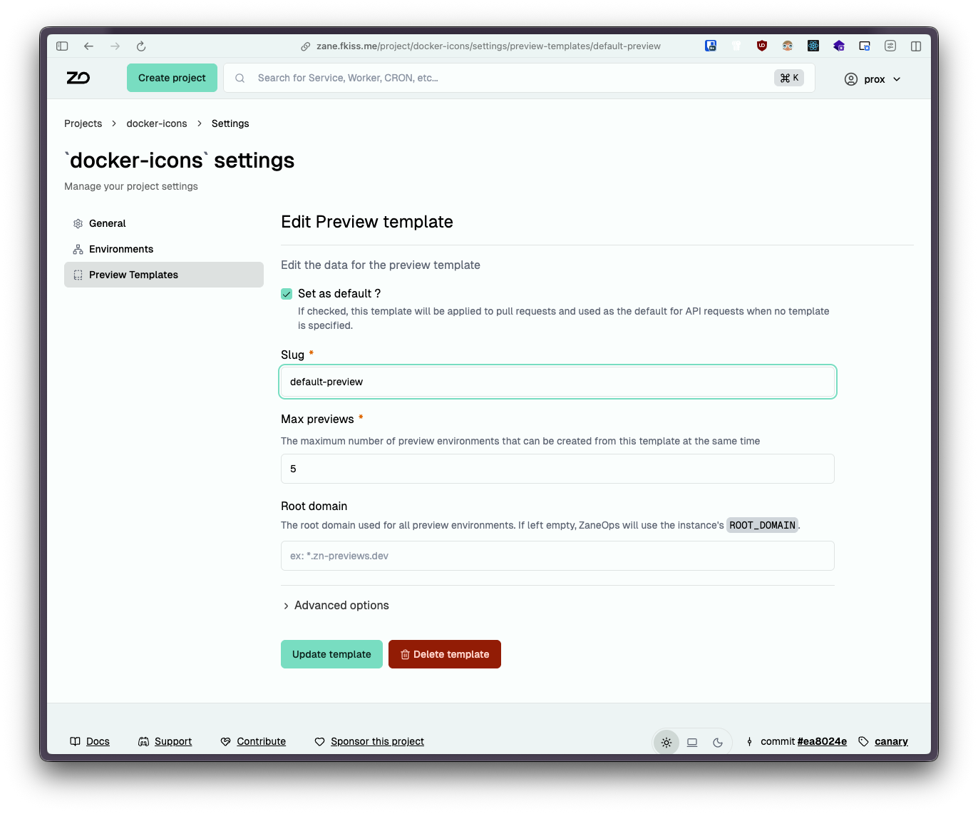 Preview templates