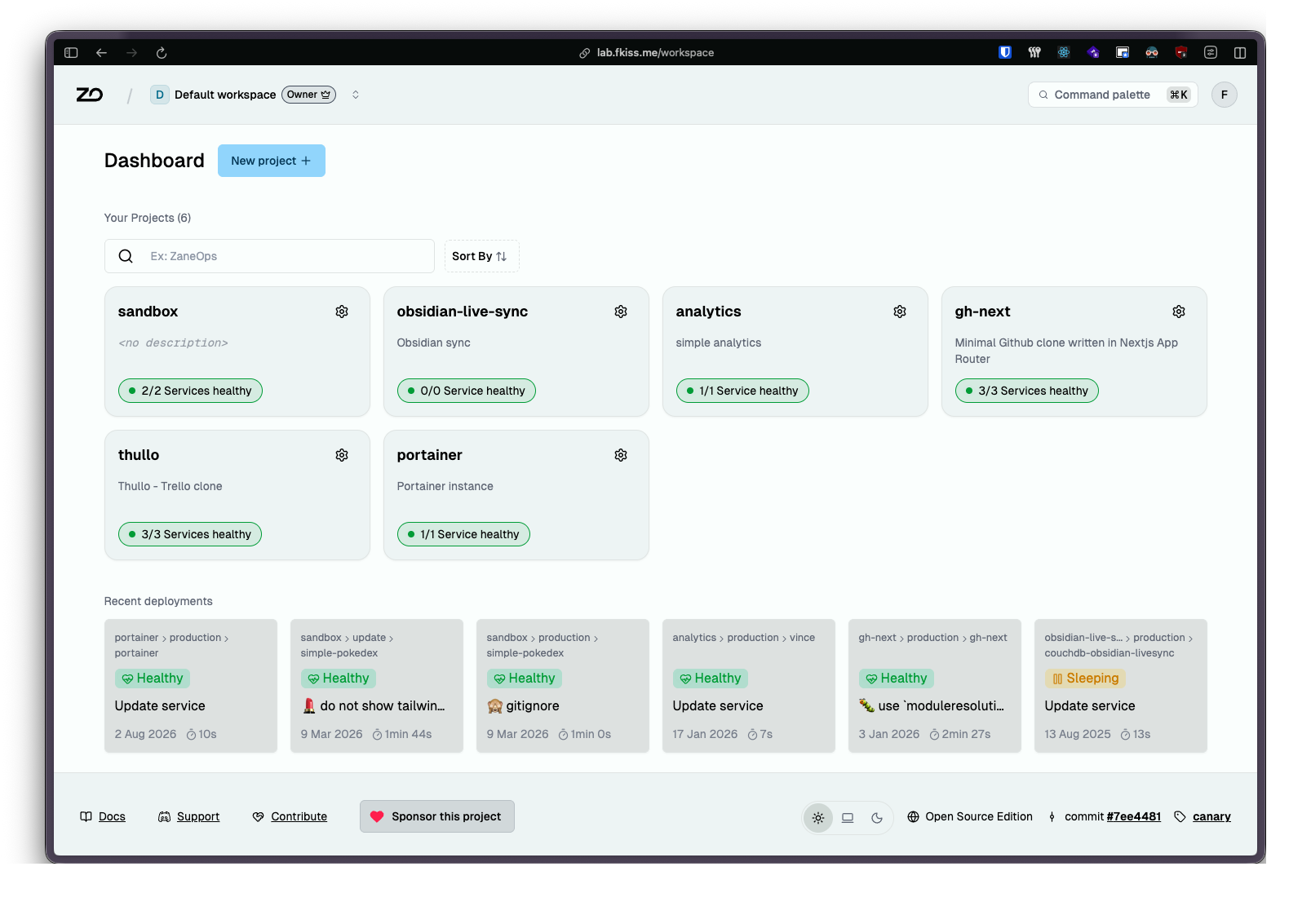 Workspace UI settings